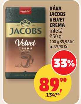 JACOBS VELVET CREMA JACOBS mletá, 250 g