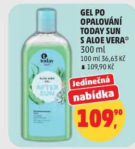 GEL PO OPALOVÁNÍ TODAY SUN S ALOE VERA, 300 ml
