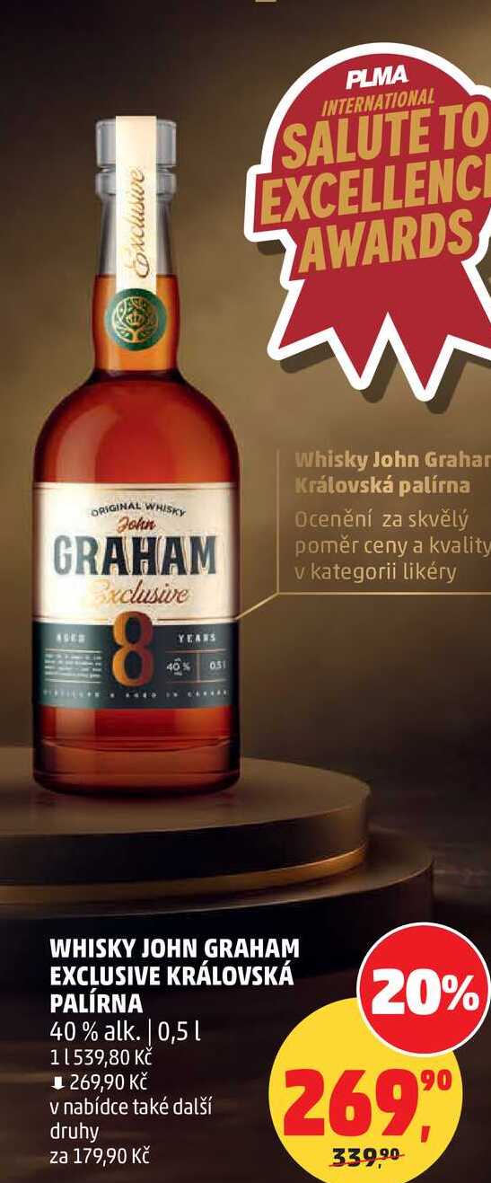 WHISKY JOHN GRAHAM EXCLUSIVE KRÁLOVSKÁ PALÍRNA 40% alk., 0,5 l