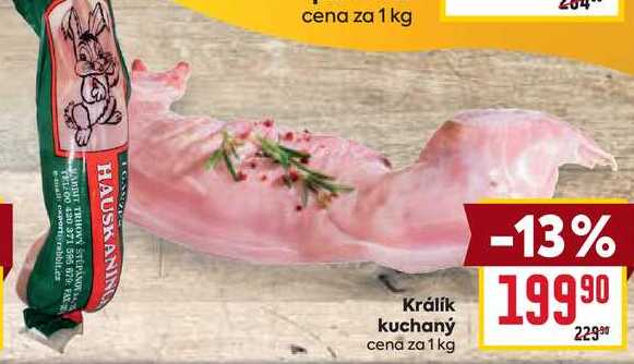 Králík kuchaný cena za 1 kg  