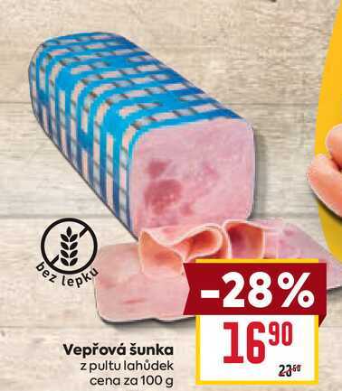 Vepřová šunka z pultu lahůdek cena za 100 g