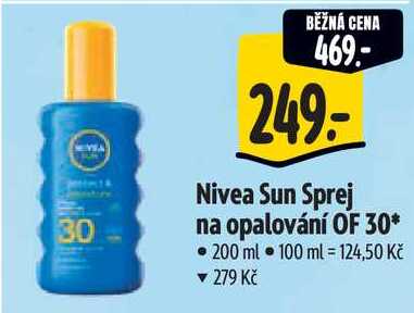 Nivea Sun Sprej na opalování OF 30, 200 ml