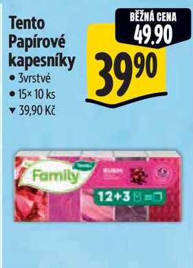 Tento Papírové kapesníky, 15x 10 ks