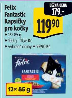 Felix Fantastic Kapsičky pro kočky, 12x 85 g