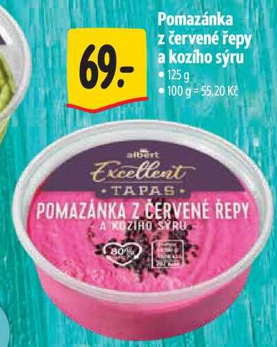 Pomazánka z červené řepy a kozího sýru, 125 g