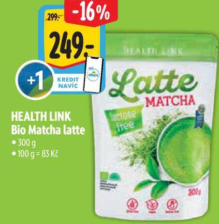 HEALTH LINK Bio Matcha latte free, 300 g