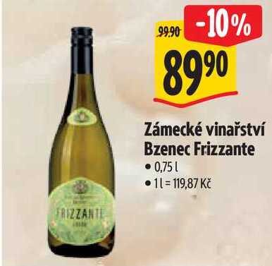Zámecké vinařství Bzenec Frizzante, 0,75 l