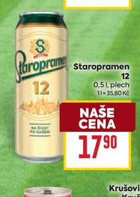Staropramen 12 0,51, plech  