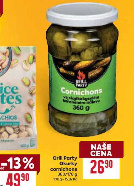 Grill Party Okurky cornichons 360/170 g