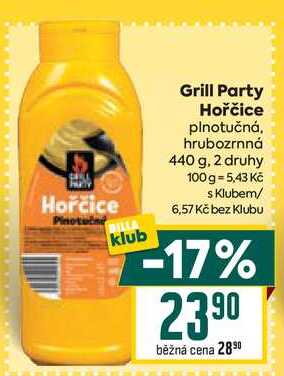 Grill Party Hořčice plnotučná, hrubozrnná 440 g