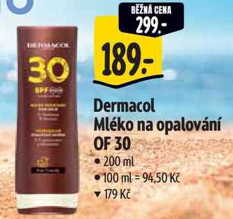 Dermacol Mléko na opalování OF 30, 200 ml