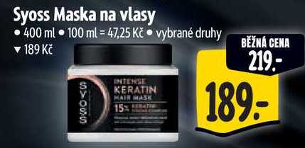 Syoss Maska na vlasy, 400 ml  