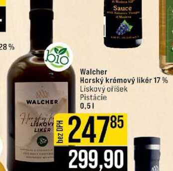 Walcher Horský krémový likér 17 % Liskový oříšek Pistácie 0,5l