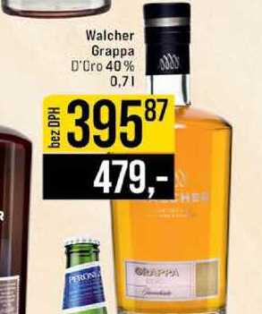 Walcher Grappa D'Oro 40% 0,7l