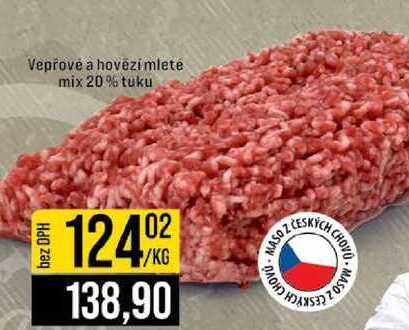 Vepřové a hovězí mleté mix 20% tuku 1kg