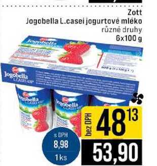 Zott Jogobella L.casei jogurtové mléko různé druhy 6x100 g