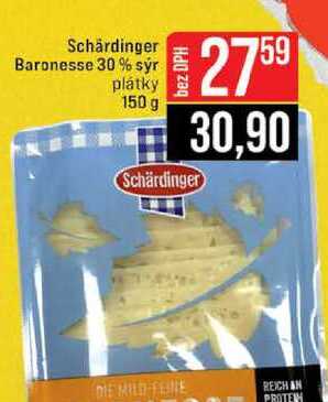 Schärdinger Baronesse 30 % sýr plátky 150 g 