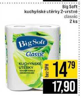 Big Soft kuchyňské utěrky 2-vrstvé classic 2 ks