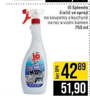 10 Splendo čistič ve spreji na koupelny a kuchyně na rez a vodní kámen 750 ml