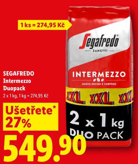 SEGAFREDO Intermezzo Duopack, 2x 1 kg