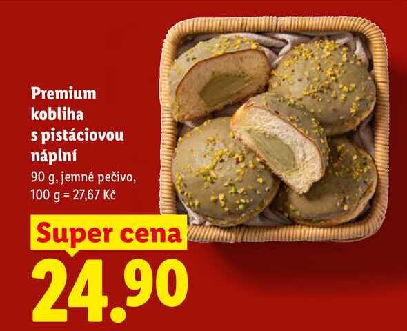 Premium kobliha s pistáciovou náplní, 90 g