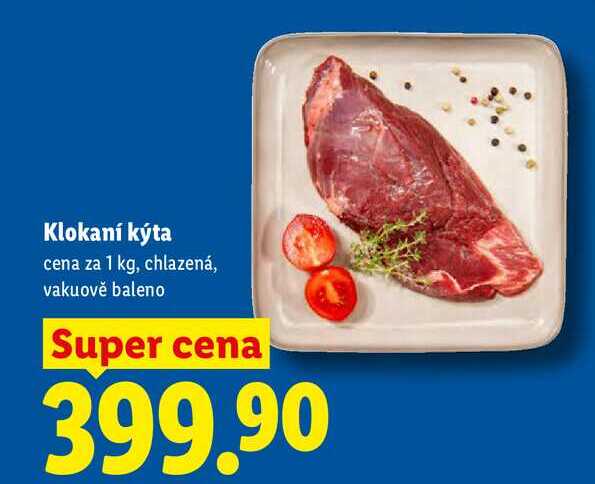 Klokaní kýta, cena za 1 kg