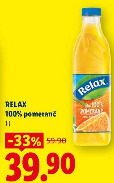 RELAX 100% pomeranč, 1 l