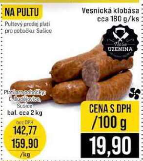 Vesnická klobása cca 180 g