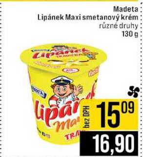 Madeta Lipánek Maxi smetanový krém různé druhy 130 g 