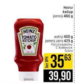 Heinz kečup jemný 460 g ostrý 460 g jemný zero 425 g