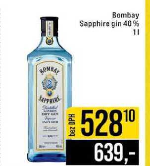 Bombay Sapphire gin 40% 1l