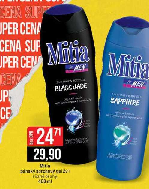 Mitia pánský sprchový gel 2v1 různé druhy 400 ml 