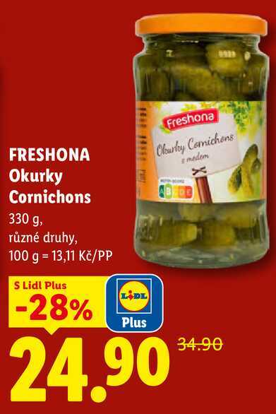 FRESHONA Okurky Cornichons, 330 g