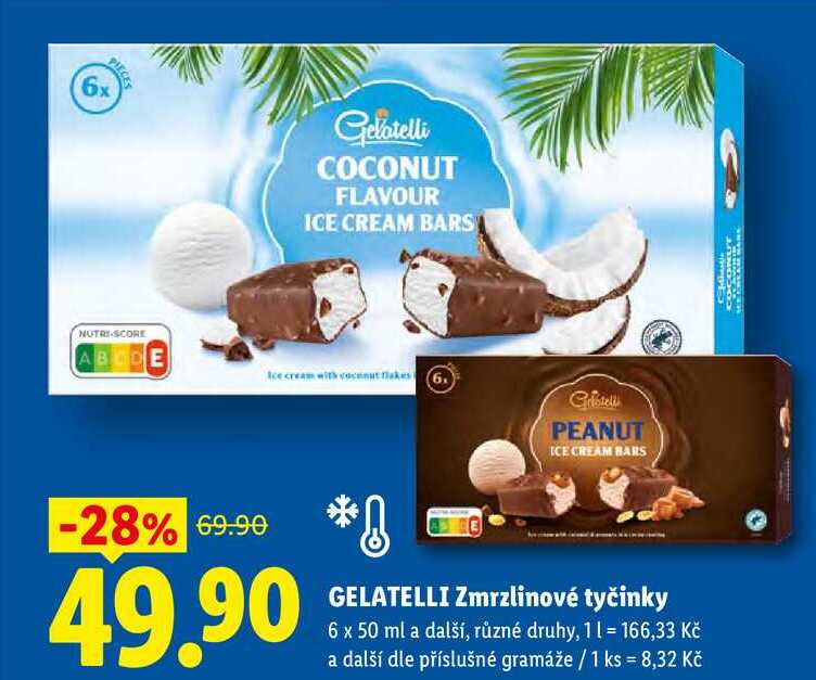 GELATELLI Zmrzlinové tyčinky, 6x 50 ml a další