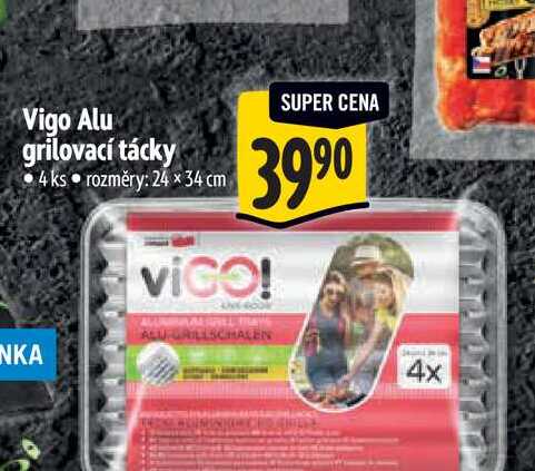 Vigo Alu grilovací tácky 4 ks