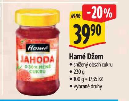 Hamé Džem snížený obsah cukru 230 g