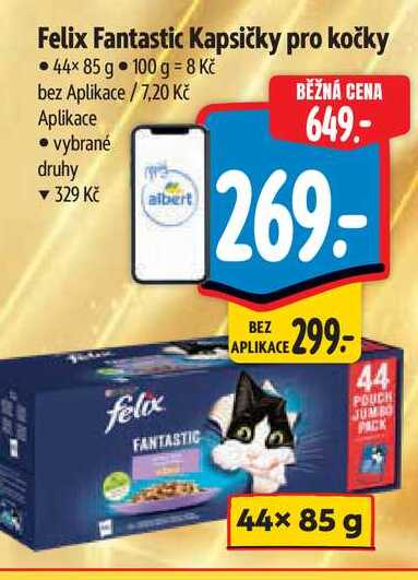 Felix Fantastic Kapsičky pro kočky 44× 85 g