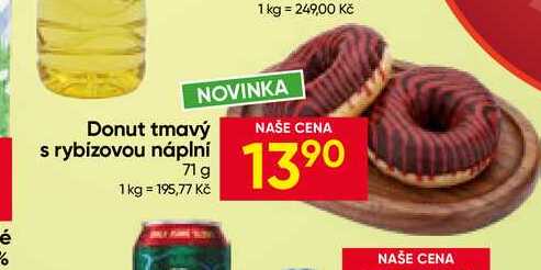 Donut tmavý s rybízovou náplní 71 g 