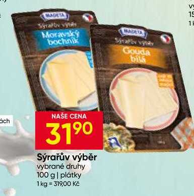 Madeta Sýrařův výběr vybrané druhy 100 g