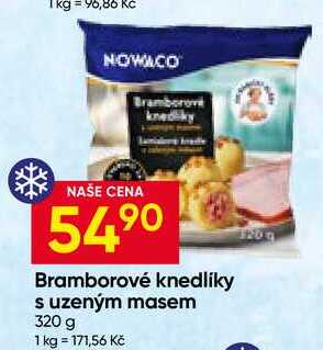 Nowaco Bramborové knedlíky s uzeným masem 320 g