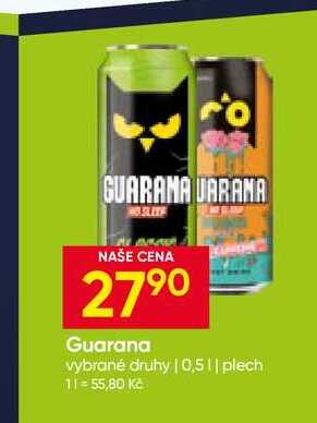 Guarana vybrané druhy 0,5l plech