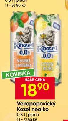 Vekopopovický Kozel nealko 0,5l plech