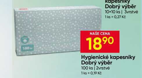 Hygienické kapesníky Dobrý výběr 100 ks 2vrstvé