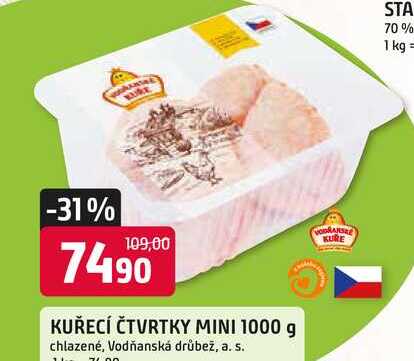 KUŘECÍ ČTVRTKY MINI 1000 g chlazené