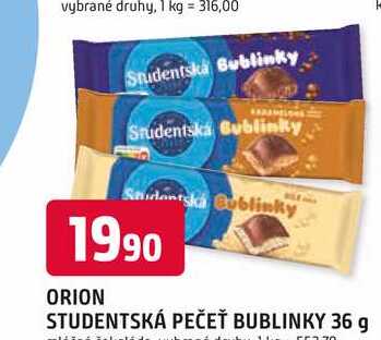 ORION STUDENTSKÁ PEČEŤ BUBLINKY 36 g