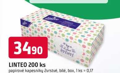 LINTEO 200 ks papírové kapesníky 2vrstvé