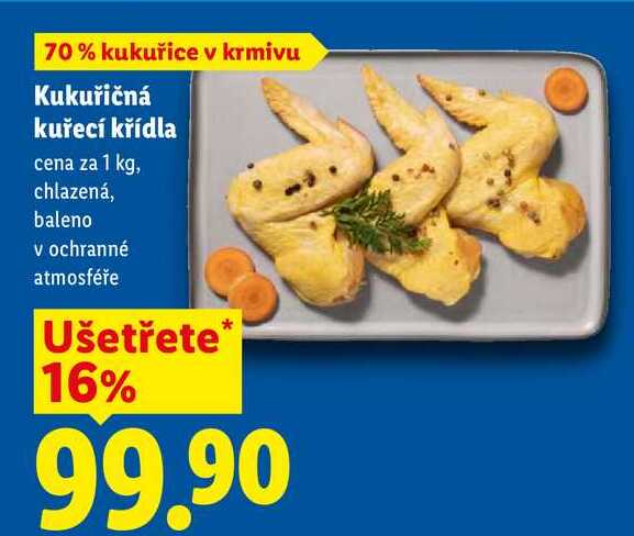 Kukuřičná kuřecí křídla, cena za 1 kg