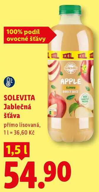 SOLEVITA Jablečná šťáva, 1,5 l