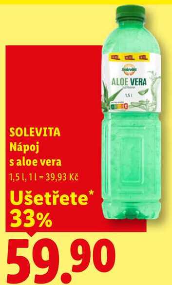 SOLEVITA Nápoj s aloe vera, 1,5 l