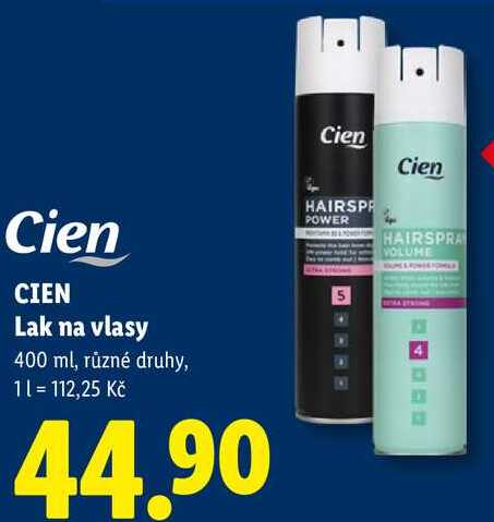 CIEN Lak na vlasy, 400 ml